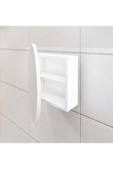 makbulce Oval Aynalı Banyo Dolabı ürün görseli 1