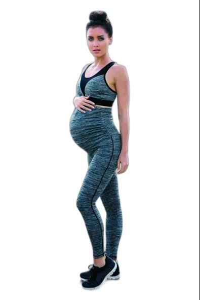 Yeni İnci Hamile Kadın Sporcu Tayt Takım YNCT145-T24 - 4