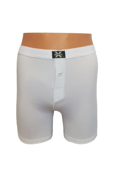X-Man 704 Erkek 3 Adet Düz Renk Düğmeli Stretch Boxer - 4