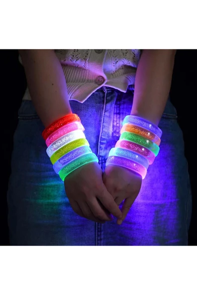 FAYMEM GLOBAL Tcu Led Işıklı Baskı Yapılabilen Pilli Bileklik Bilezik 1,5 cm Genişlik - Resim 5