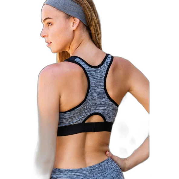 Yeni İnci Kadın Gri Kapri Sporcu Tayt Alt Üst Takım 140-T24 - 2