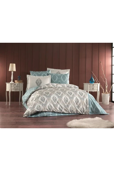 FAYMEM GLOBAL Çift Kişilik Poplin Nevresim Retro Mint ürün görseli