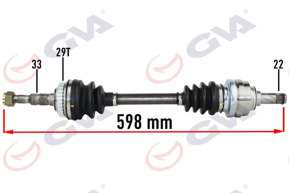 GVA 4490116 KOMPLE AKS SOL OPEL VECTRA B 1.6 99-02 MAKYAJLI KASA ABS Lİ 29DİŞ 598mm 374349-9119914-374360 ürün görseli 1