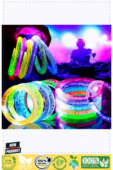 OMZ Led Işıklı Pilli Işıklı Rengarenk Bileklik Işıklı Bilezik Karışık Renk 1 Gram 1 Gram Kız Erkek Çocuk - Resim 2