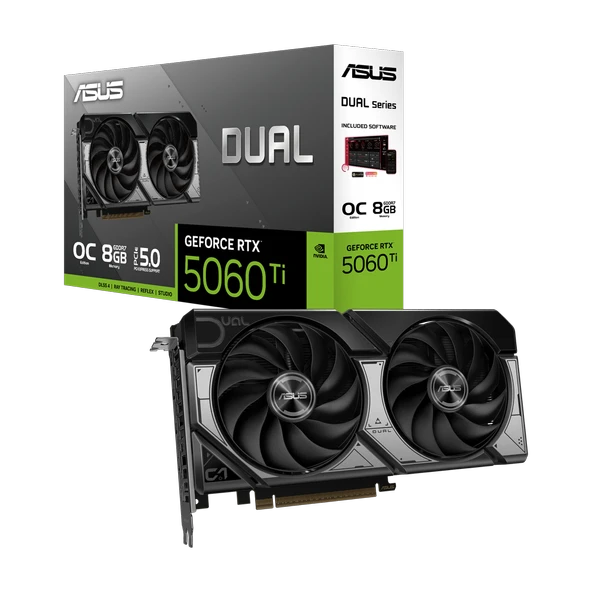 ASUS Dual GeForce RTX 5060 Ti OC 8GB GDDR7 DLSS 4 128 Bit Ekran Kartı ürün görseli