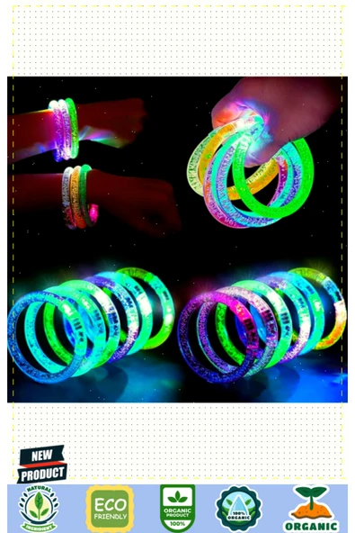 OMZ Led Işıklı Pilli Işıklı Rengarenk Bileklik Işıklı Bilezik Karışık Renk 1 Gram 1 Gram Kız Erkek Çocuk - Resim 5