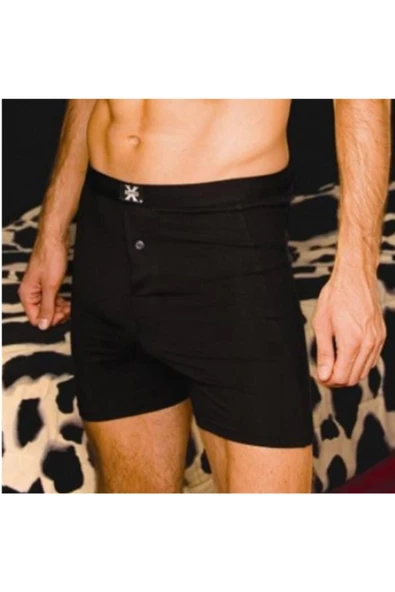 X-Man 704 Erkek 3 Adet Düz Renk Düğmeli Stretch Boxer - 3
