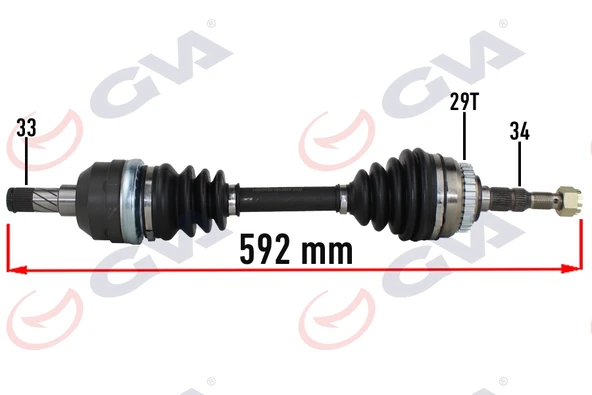 GVA 4490106 KOMPLE AKS SOL OPEL VECTRA A 1.8-2.0 88-95 -ASTRA F 92-98 -CALIBRA A 89-97 ABS Lİ 29DİŞ 592mm 374183-374235-90540865 ürün görseli 1