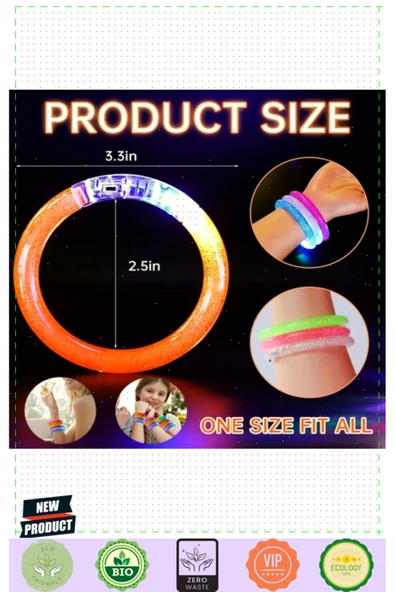 OMZ Led Işıklı Pilli Işıklı Rengarenk Bileklik Işıklı Bilezik Karışık Renk 1 Gram 1 Gram Kız Erkek Çocuk - Resim 3