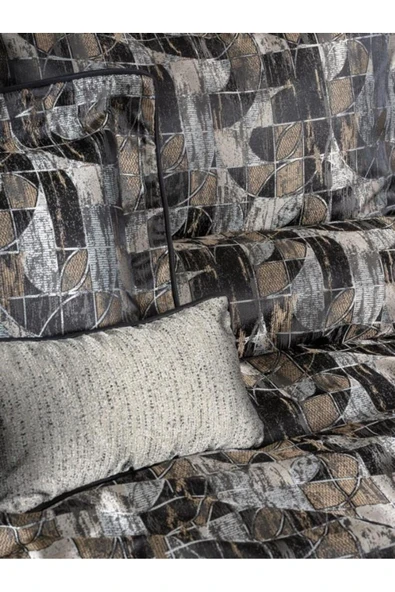 FAYMEM GLOBAL Smart Çift Kişilik Yatak Örtüsü Milan Kahve - 2