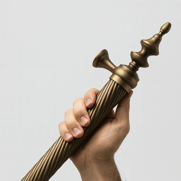 Otağ Antik 60 cm Kapı Çekme Kolu Tutma Kulpu Kulbu Çelik Dış Kapı Tutamağı Sürgülü Kapı Lüks Model - Resim 3