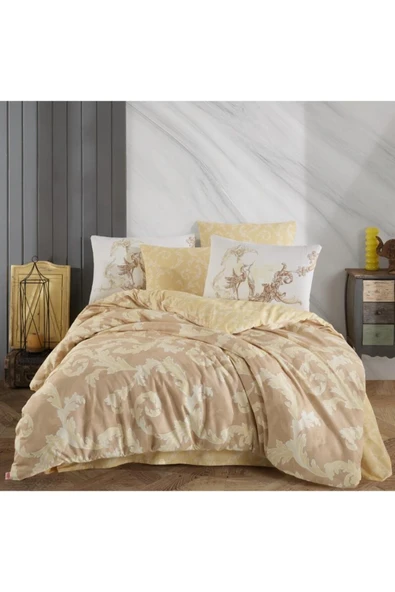 FAYMEM GLOBAL Çift Kişilik Ranforce Nevresim Takımı Avangarde Krem - Resim 2