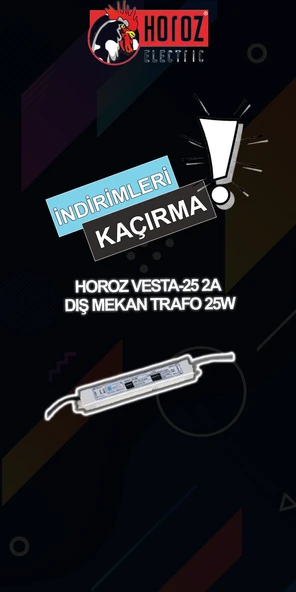 HOROZ VESTA-25 2A DIŞ MEKAN TRAFO (25w) - Resim 2