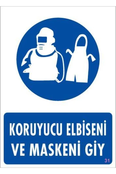 FAYMEM GLOBAL Koruyucu Kıyafet Giy Uyarı Levhası 25x35 KOD:31 ürün görseli 1