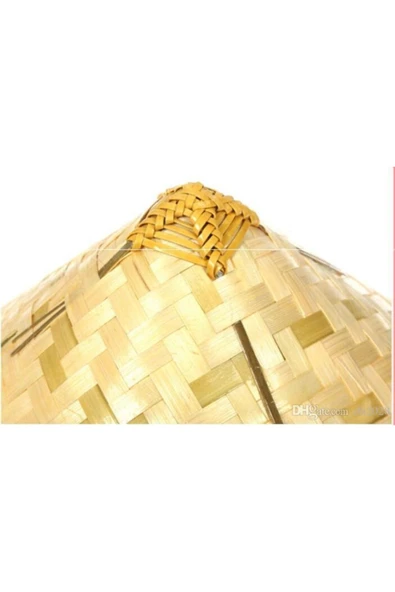 FAYMEM GLOBAL Ebrar avm Naturel Renk Cambodia Kamboçyalı Vietnam Şapkası PVC Hasır NKRBAEE 1117038 - Resim 3