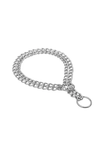 Doggie Eğitim Serisi Çift Sıra Zincirli Köpek Boyun Tasması - 2,5x35-45cm Chrome ürün görseli