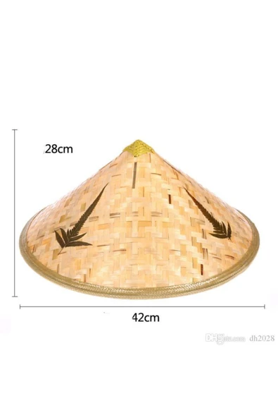 FAYMEM GLOBAL Ebrar avm Naturel Renk Cambodia Kamboçyalı Vietnam Şapkası PVC Hasır NKRBAEE 1117038 - Resim 2