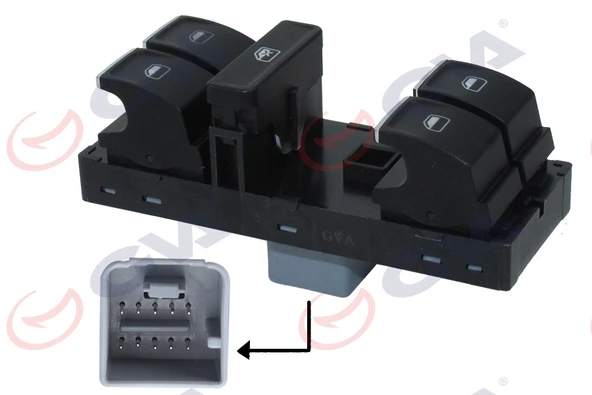 GVA 8075004 CAM AÇMA ANAHTARI DÖRTLÜ-NİKELAJLI POLO 2010 > 6R0959857E-6C0959857 ürün görseli