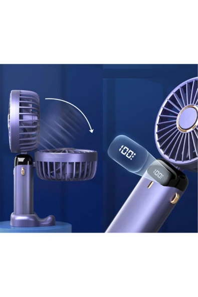 TTT Larimar USB Şarjlı Taşınabilir Katlanabilir El Fanı Karışık Renk - Resim 5