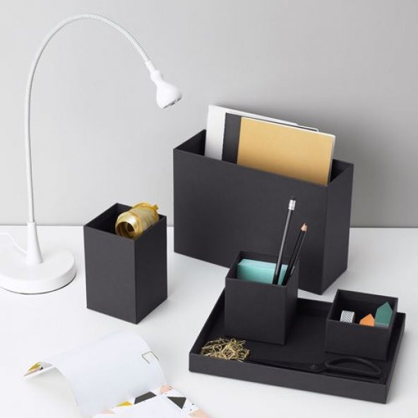 Masaüstü Düzenleyicisi Siyah Renk IKEA 18x17 Cm Ofis-Masa Üzeri Düzenleme - 4