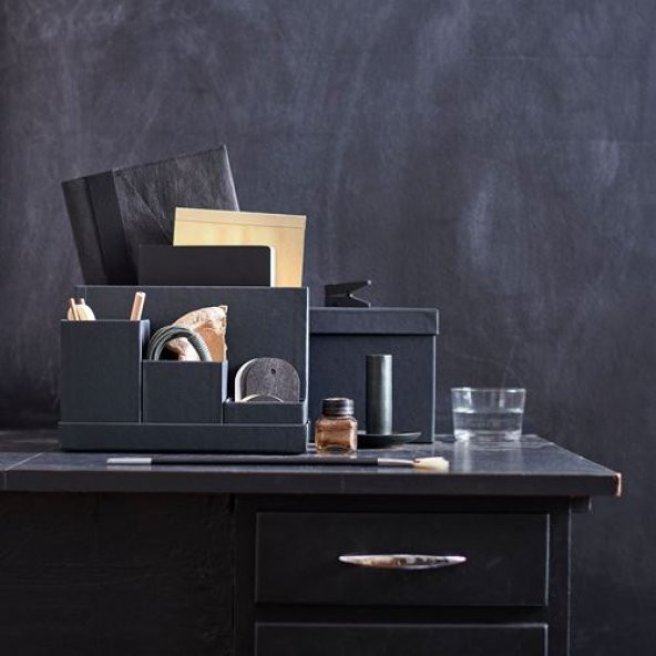 Masaüstü Düzenleyicisi Siyah Renk IKEA 18x17 Cm Ofis-Masa Üzeri Düzenleme - 5