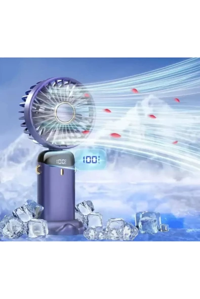 TTT Larimar USB Şarjlı Taşınabilir Katlanabilir El Fanı Karışık Renk - Resim 4