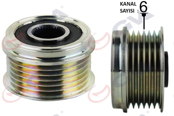 GVA 2890118 ALTERNATÖR KASNAĞI ASTRA H-COMBO C-CORSA C-D-MERIVA 1.3 CDTI-DOBLO-GRANDE PUNTO-LINEA 1.3 MTJ 93192631-77362721-55186280-1204517 ürün görseli 1