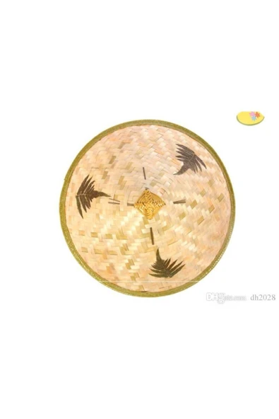 FAYMEM GLOBAL Ebrar avm Naturel Renk Cambodia Kamboçyalı Vietnam Şapkası PVC Hasır NKRBAEE 1117038 - Resim 4