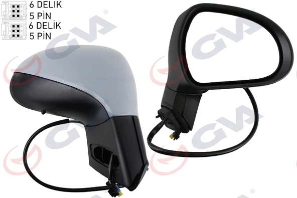 GVA 1043262 DIŞ DİKİZ AYNASI SAĞ 207 06> ELEKTRİKLİ ISITMALI SİNYALLİ KATLANIR SENSÖRLÜ ASTARLI KONVEKS VM-6207EBR 8149.ZJ-8153AY-9680194977 ürün görseli 1