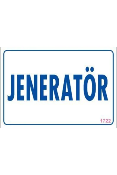 FAYMEM GLOBAL Jeneratör Uyarı Levhası 17,5x25 KOD:1722 - 1