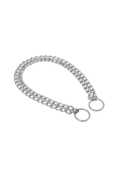 Doggie Eğitim Serisi Çift Sıra Zincirli Köpek Boyun Tasması - 2,5x35-45cm Chrome - Resim 2