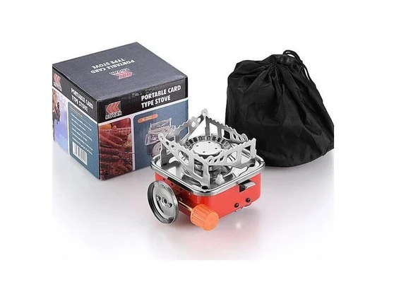 Kare Kamp Mini Gazlı Ocak Piezo Ateşlemeli Taşınabilir Katlanır Pişirme Ocağı ürün görseli