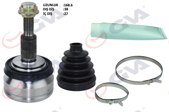 GVA 4475220K AKS KAFASI DIŞ ÖN TRANSPORTER T5 1.9 TDI 04-10 AXB 38x27x63 168.5mm 7H0498099-7H0407321B-7H0407321A ürün görseli 1