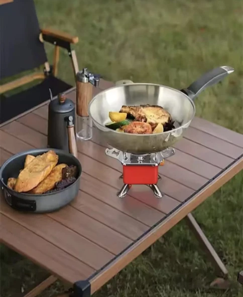 Kare Kamp Mini Gazlı Ocak Piezo Ateşlemeli Taşınabilir Katlanır Pişirme Ocağı - Resim 8