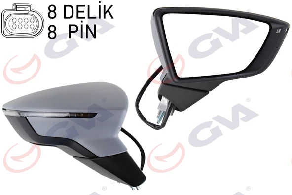 GVA 1061614 DIŞ DİKİZ AYNASI SAĞ LEON 12> ELEKTRİKLİ KATLANIR ISITMALI SENSÖRLÜ SİNYALLİ ASTARLI KONVEKS VM-367EBR 5F1857508P ürün görseli 1