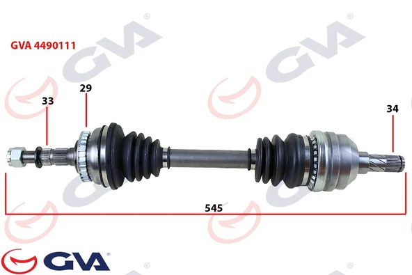 GVA 4490111 KOMPLE AKS SOL VECTRA B 1.6İ-1.8İ-2.0İ 95-03 ABS Lİ 29 DİŞ 595mm 374261-374282-90511447 ürün görseli 1