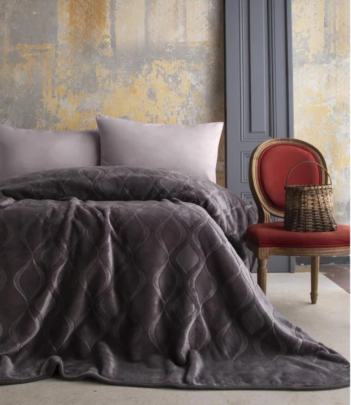 AP Embos Çift Kişilik Antrasit Mercy Battaniye ürün görseli