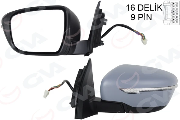 GVA 1099261 DIŞ DİKİZ AYNASI SOL QASHQAI 13> ELEKTRİKLİ ISITMALI KATLANIR SİNYALLİ ASTARLI KONVEKS 96302-4EH6A-96374-4EA8E ürün görseli 1