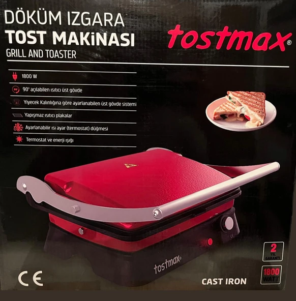 Tostmax Döküm Izgara Tost Makinesi Antrasit - Resim 5