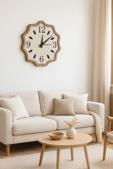 Dekoratif Ahşap Duvar Saati 43cm - 2