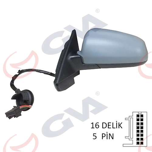 GVA 1075951 DIŞ DİKİZ AYNASI SOL A3 03> ELEKTRİKLİ ISITMALI 5 KAPILI ASTARLI ASFERİKLI 5 FİŞ VM-010EHAL 8P1858531D01C ürün görseli 1