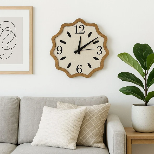 Dekoratif Ahşap Duvar Saati 43cm