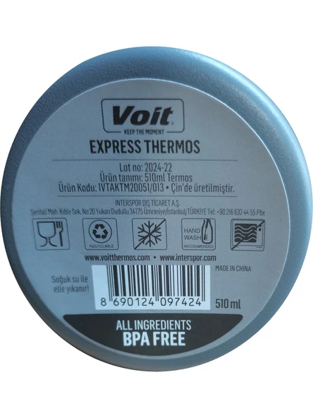 Voit Express Coffee Termos 510ml Gri - Resim 4