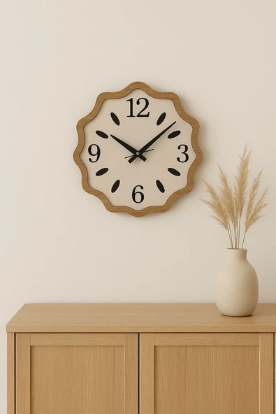 Dekoratif Ahşap Duvar Saati 43cm - 3