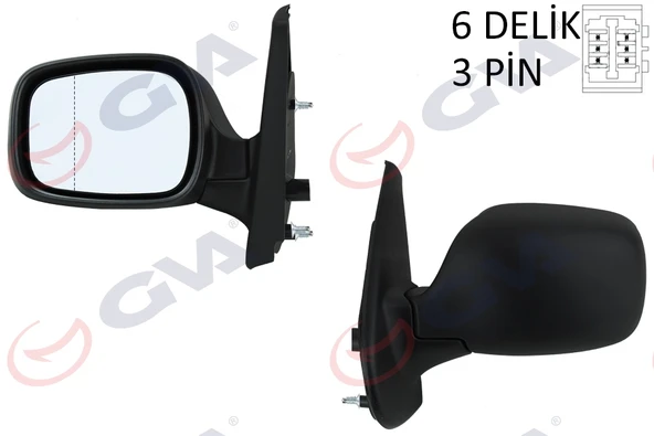 GVA 1016131 DIŞ DİKİZ AYNASI SOL KANGOO 01> ELEKTRİKLİ ISITMALI ASFERİK 3 FİŞ VM-132NEHL 7700354638 ürün görseli 1