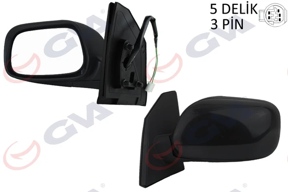 GVA 1071122 DIŞ DİKİZ AYNASI SOL COROLLA 02> ELEKTRİKLİ KONVEKS 3 FİŞ VM-277EL ürün görseli 1