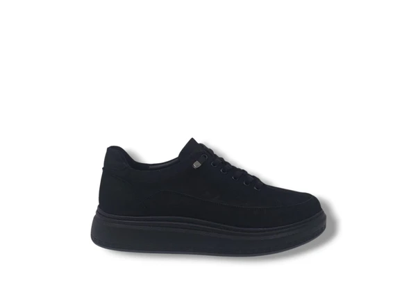 Modesa 265 Erkek Siyah Crazy Deri Lastik Bağcıklı Poli Taban ( Hafif ) Ayakkabı ürün görseli