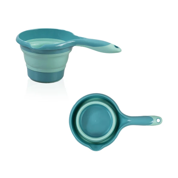 Babyjem 5 Parça Bebek Katlanır Küvet Seti Turkuaz (Havlu Fileli) - 5