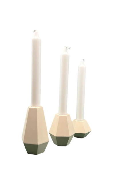 3'lü Dekoratif Beton Mumluk Şamdan - 3