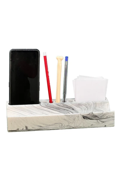 Marble Serisi Beton Masaüstü Organizer - 1